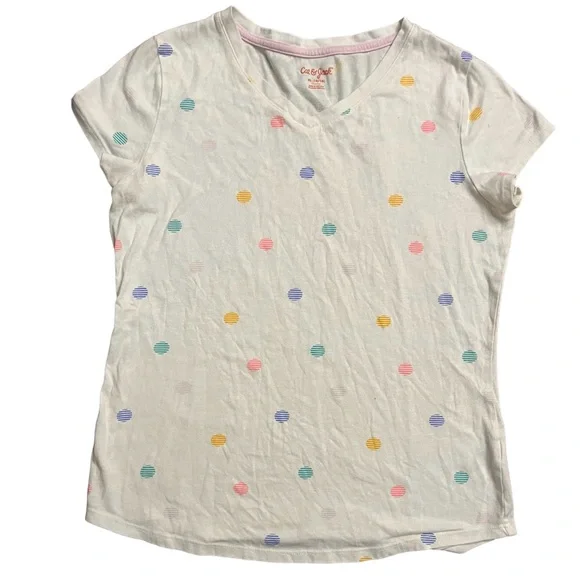 T-shirt Fille Blanc Avec Chat - Taille 14/16, Manches Longues, 100% Coton